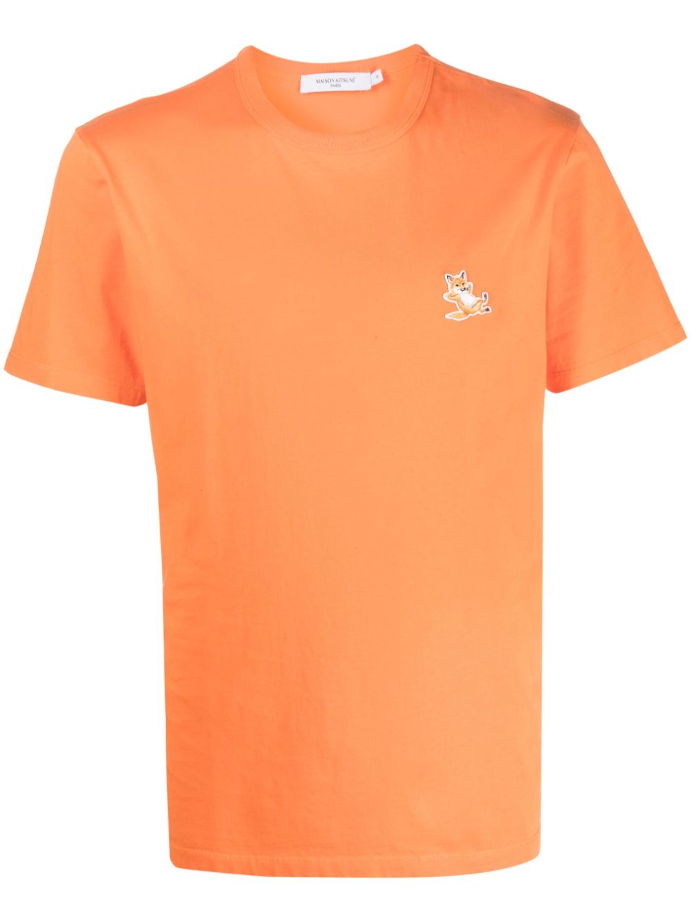 Maison Kitsuné Fox Patch Cotton T-shirt Orange Men T-Shirts Maison-Kitsune