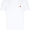 Maison Kitsuné fox-patch T-shirt White Maison-Kitsune Men T-Shirts
