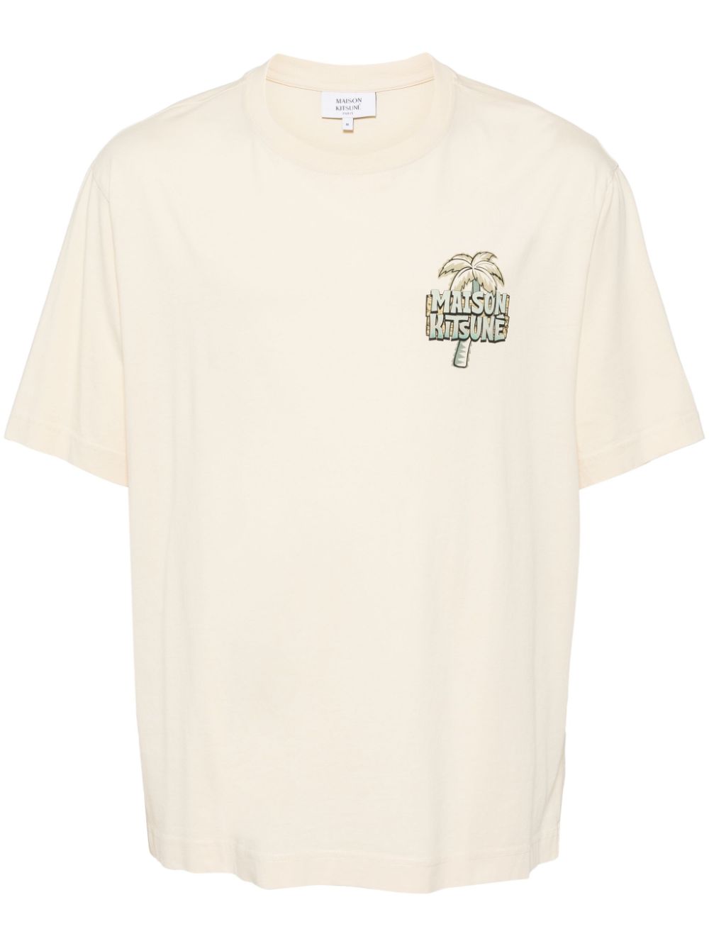 Maison Kitsuné graphic-print Cotton T-shirt Neutrals Men T-Shirts Maison-Kitsune