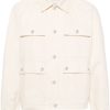 Maison-Kitsune Shirt Jackets Men Maison Kitsuné straight-collar Cotton Shirt Jacket Neutrals
