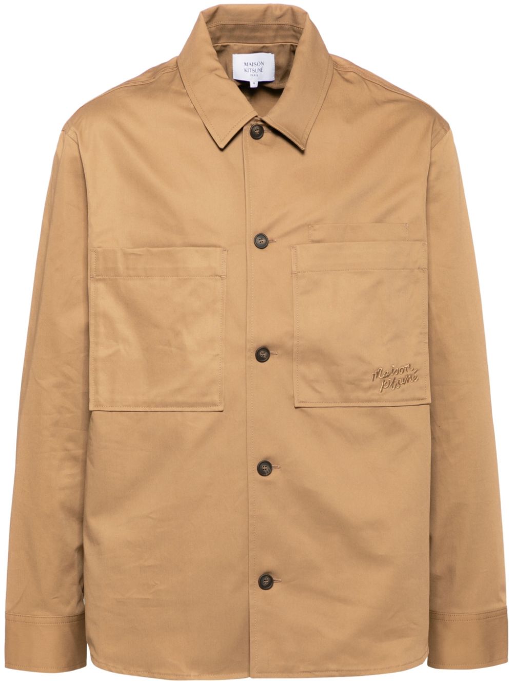 Maison-Kitsune Maison Kitsuné Cotton Shirt Brown Men Shirts