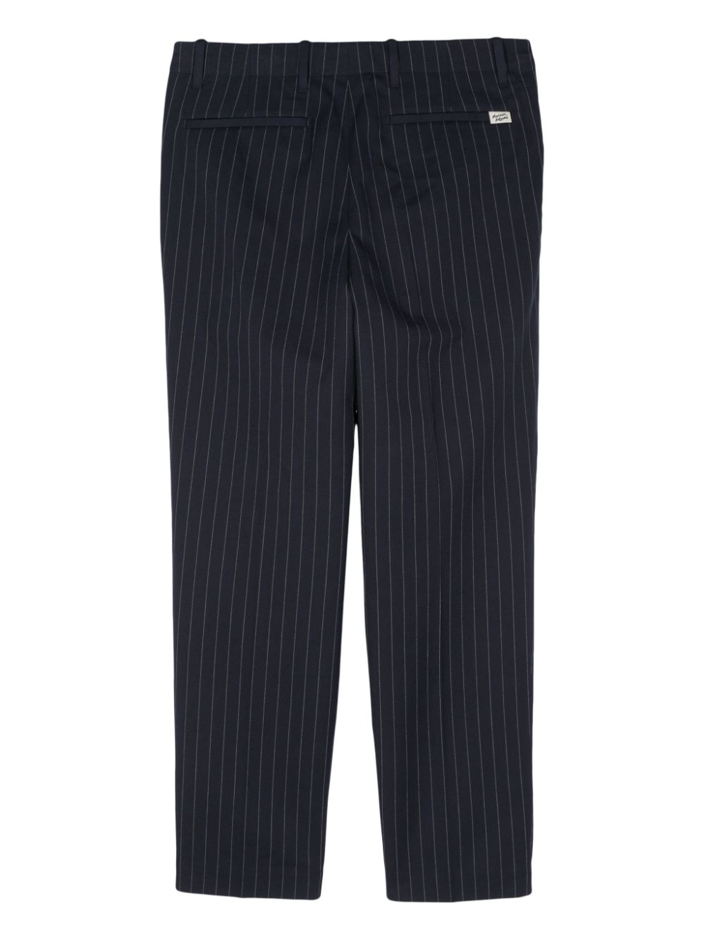 Maison Kitsuné Pinstriped Tapered Trousers Blue Men Tapered Pants Maison-Kitsune