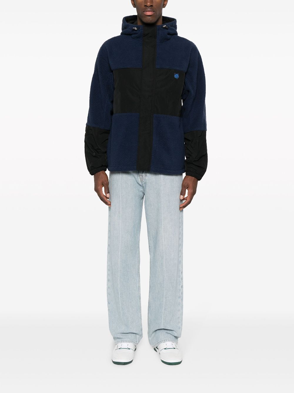 Men Sport Jackets & Windbreakers Maison-Kitsune Maison Kitsuné Fox head-patch Hooded Jacket Blue