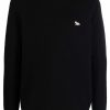 Maison Kitsuné fox-appliqué Wool Jumper Black Men Knitted Sweaters Maison-Kitsune