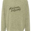 Men Knitted Sweaters Maison-Kitsune Maison Kitsuné logo-embroidered Cotton Jumper Green