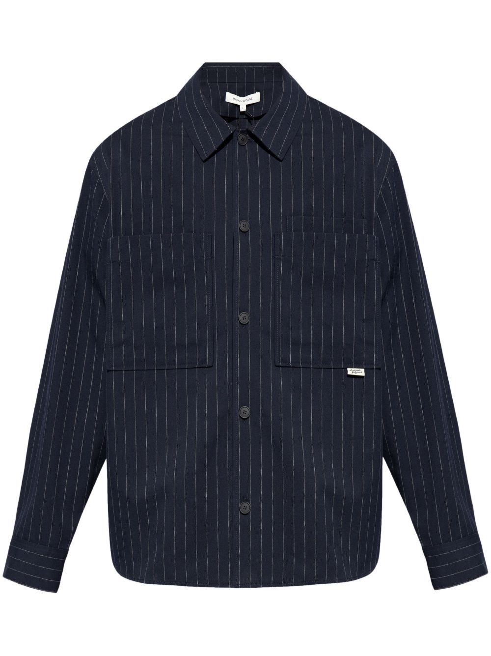 Maison-Kitsune Maison Kitsuné Pinstriped Shirt Jacket Blue Men Shirt Jackets