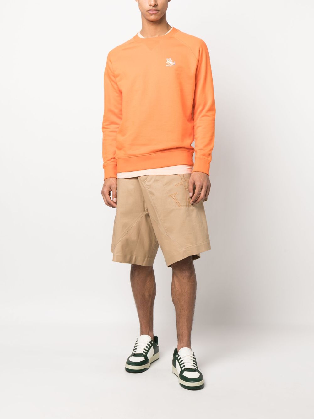 Maison-Kitsune Maison Kitsuné Chillax Fox-patch Cotton Sweatshirt Orange Men Sweatshirts