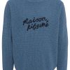 Maison Kitsuné Maison Kitsune Handwriting Jumper Blue Maison-Kitsune Men Knitted Sweaters