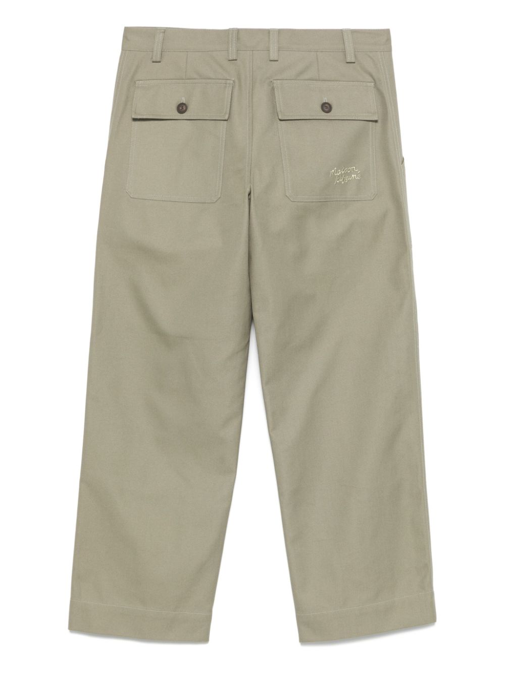 Maison-Kitsune Maison Kitsuné Workwear Trousers Green Men Regular-Fit & Straight Leg Pants