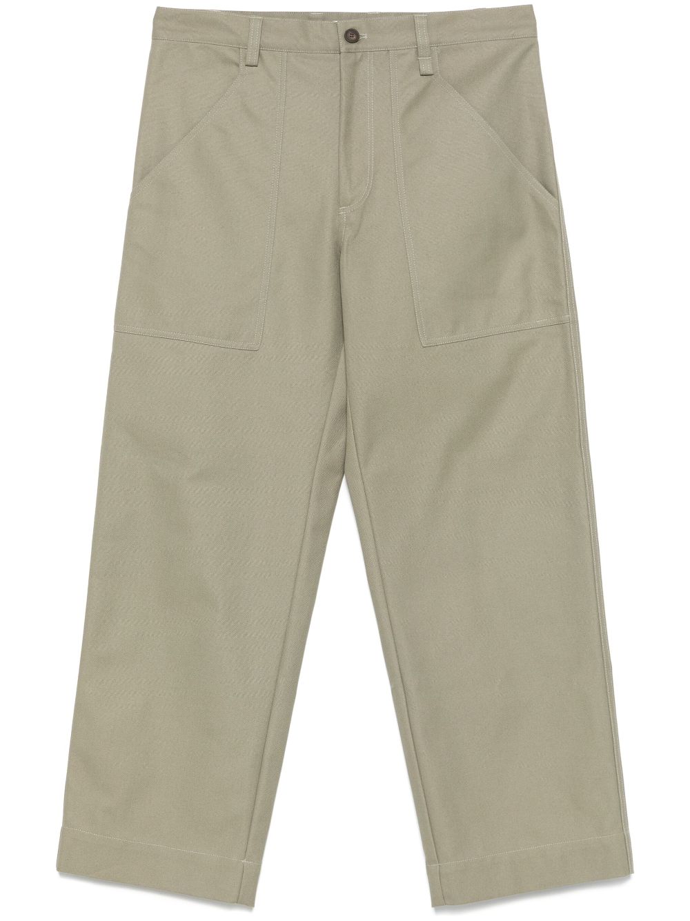 Maison-Kitsune Maison Kitsuné Workwear Trousers Green Men Regular-Fit & Straight Leg Pants
