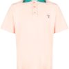 Maison Kitsuné logo-appliqué Piqué Polo Shirt Orange Men Polo Shirts Maison-Kitsune