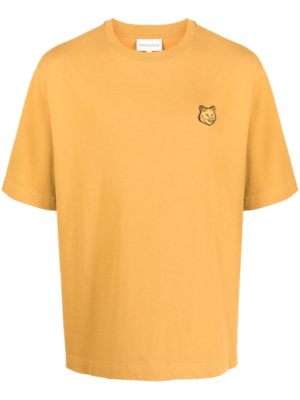 Men T-Shirts Maison-Kitsune Maison Kitsuné fox-patch Cotton T-shirt Yellow