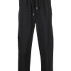 Maison Kitsuné Drawstring straight-leg Trousers Black Maison-Kitsune Men Regular-Fit & Straight Leg Pants