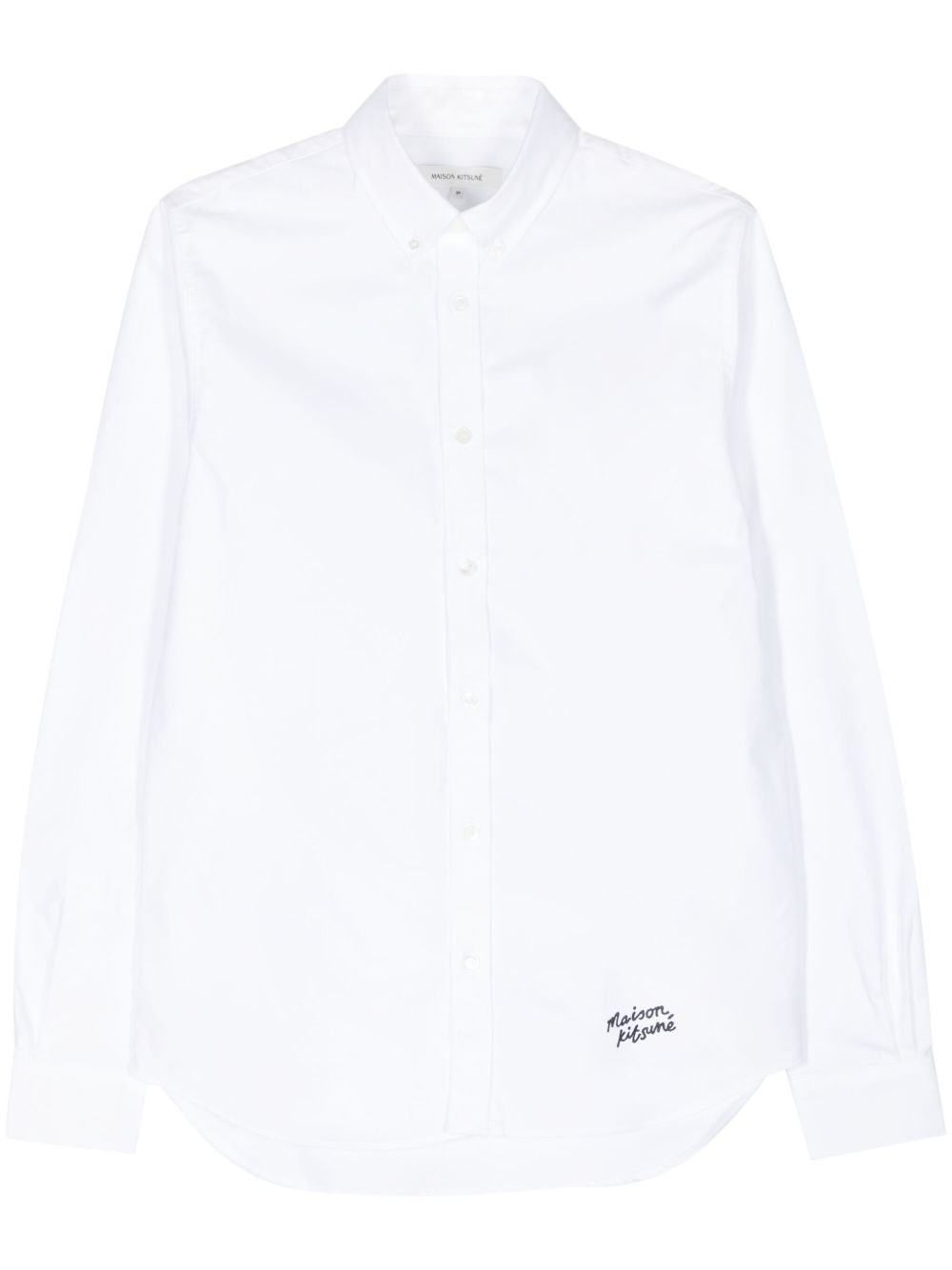 Maison Kitsuné logo-embroidered Cotton Shirt White Maison-Kitsune Men Shirts
