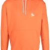 Maison Kitsuné appliqué-logo Cotton Hoodie Orange Maison-Kitsune Men Hoodies