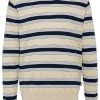Men Sweatshirts Maison-Kitsune Maison Kitsuné Stripe Print Cotton Blend Sweater Neutrals