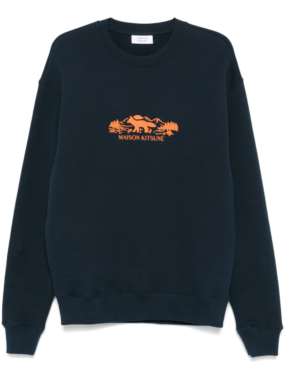 Men Sweatshirts Maison-Kitsune Maison Kitsuné Outdoor Profile Fox Sweatshirt Blue