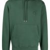 Maison Kitsuné logo-patch Cotton Hoodie Green Men Hoodies Maison-Kitsune