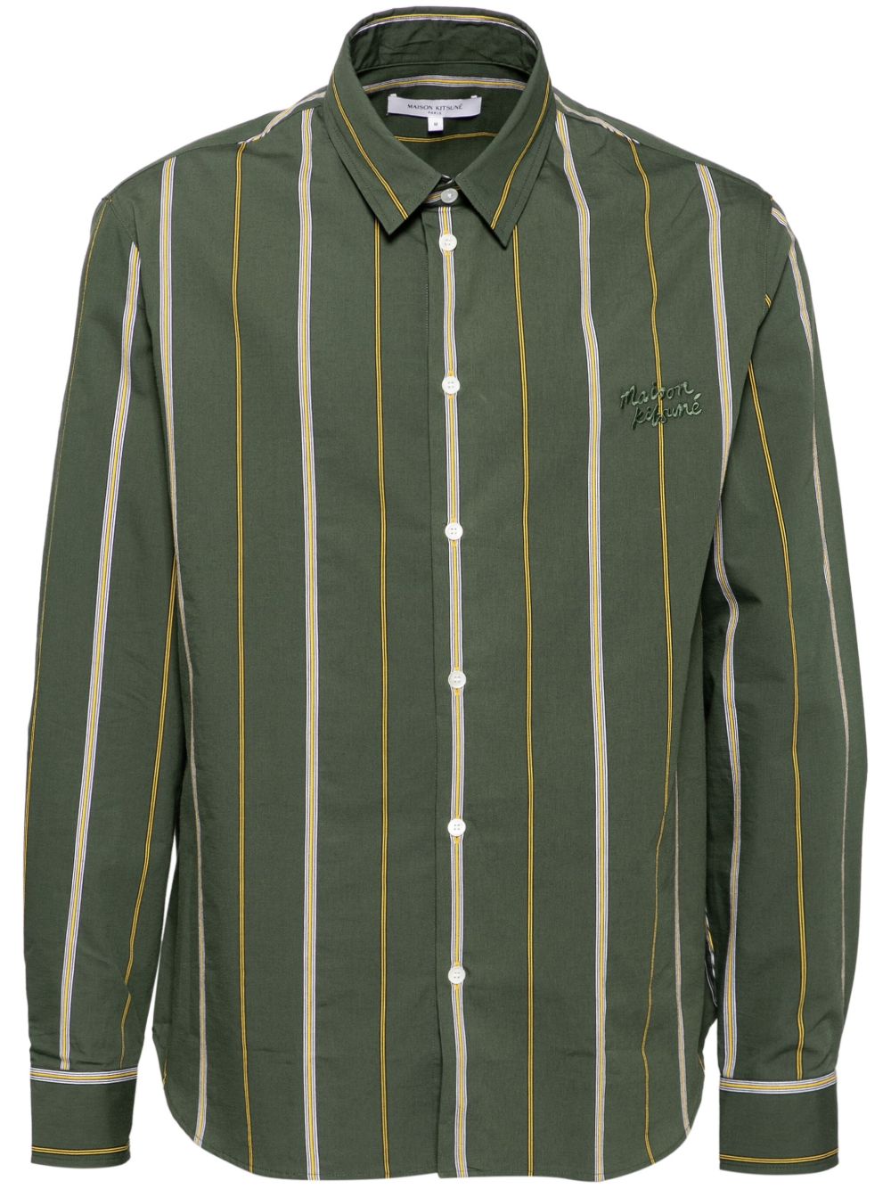 Maison-Kitsune Shirts Men Maison Kitsuné Striped Shirt Green