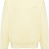 Men Sweatshirts Maison-Kitsune Maison Kitsuné logo-embroidered Cotton Sweatshirt Yellow