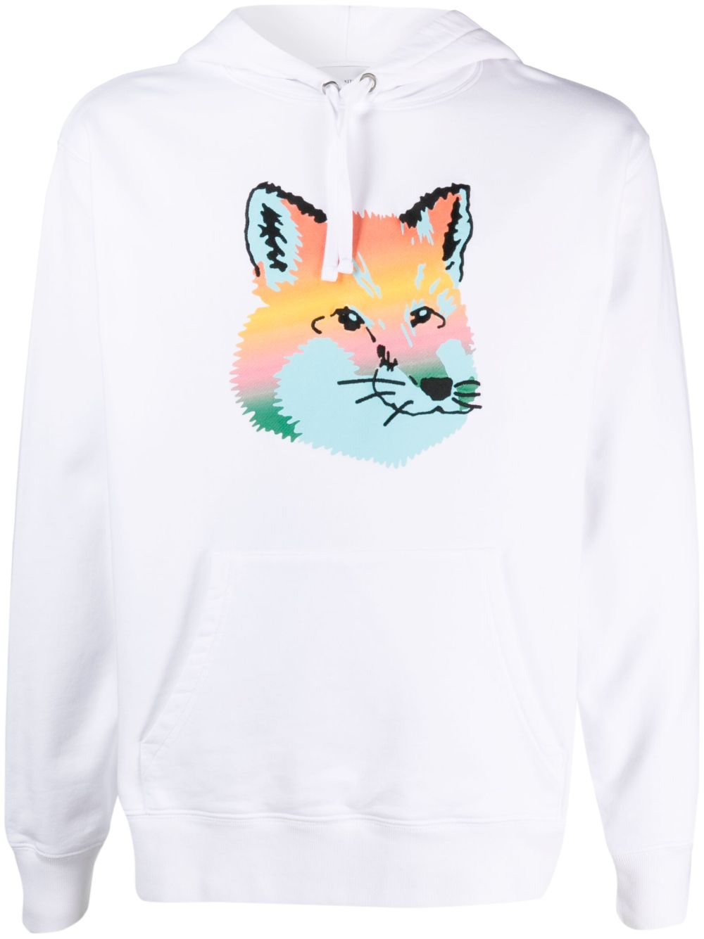 Maison-Kitsune Hoodies Men Maison Kitsuné fox-print Cotton Hoodie White