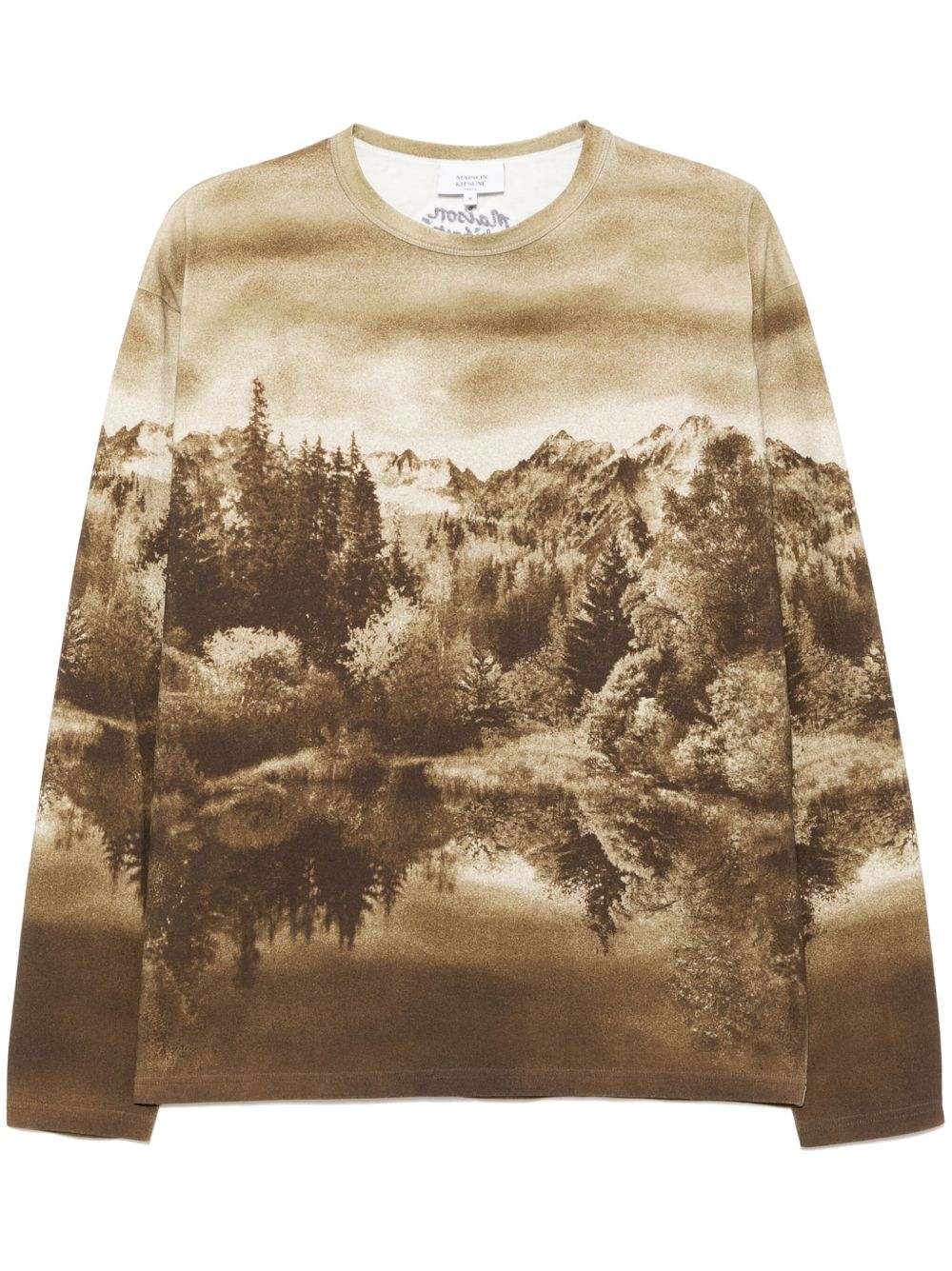 Men T-Shirts Maison-Kitsune Maison Kitsuné Graphic Print T-shirt Neutrals