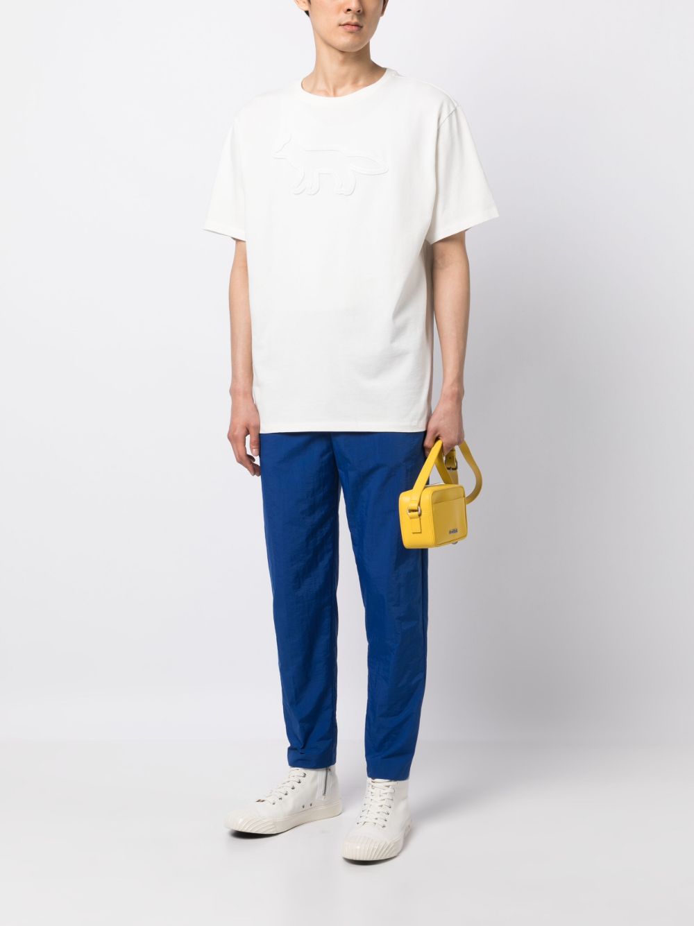 Maison Kitsuné straight-leg Cotton Trousers Blue Maison-Kitsune Men Regular-Fit & Straight Leg Pants