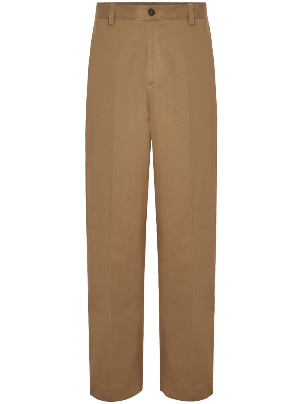 Maison-Kitsune Regular-Fit & Straight Leg Pants Men Maison Kitsuné straight-leg Trousers Brown