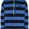 Maison-Kitsune Maison Kitsuné stripe-pattern Jersey Hoodie Blue Men Hoodies