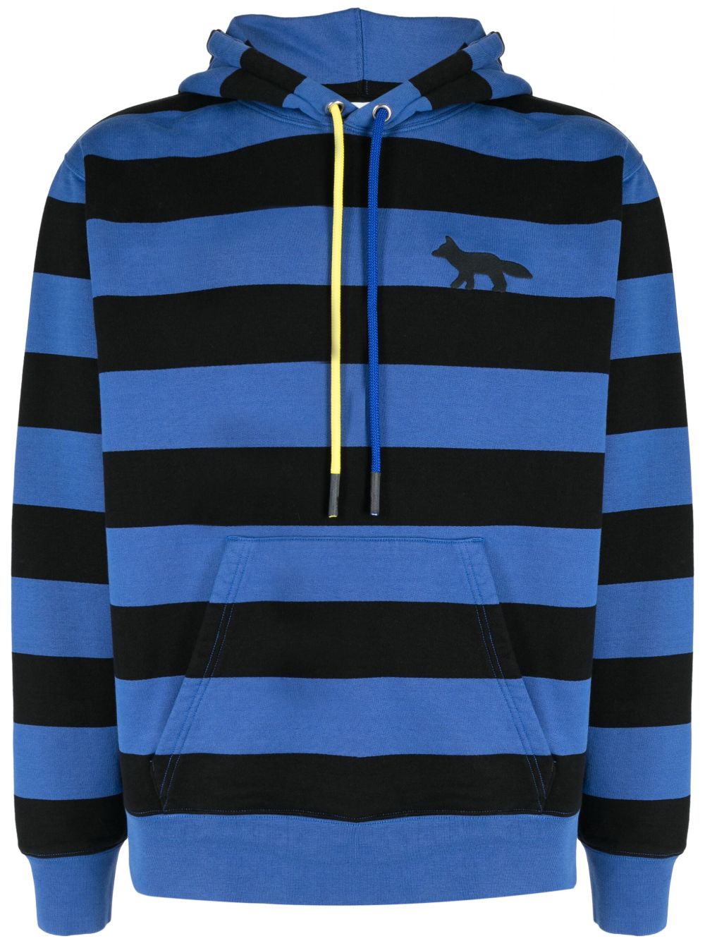 Maison-Kitsune Maison Kitsuné stripe-pattern Jersey Hoodie Blue Men Hoodies