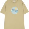 Maison-Kitsune Maison Kitsuné Pop Wave-print Cotton T-shirt Brown Men T-Shirts