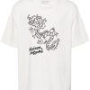 Maison Kitsuné dragon-print Cotton T-shirt White Maison-Kitsune Men T-Shirts