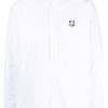 Maison Kitsuné Fox Head Patch long-sleeve Patch White Men Shirts Maison-Kitsune