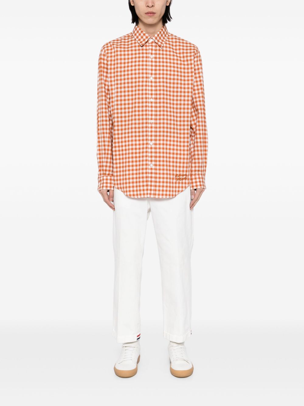 Maison Kitsuné gingham-check Shirt Orange Maison-Kitsune Men Shirts