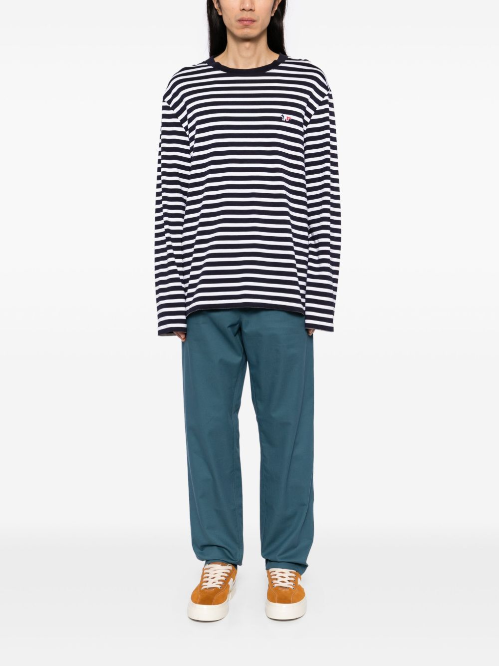 Men Regular-Fit & Straight Leg Pants Maison-Kitsune Maison Kitsuné Casual Pants Blue