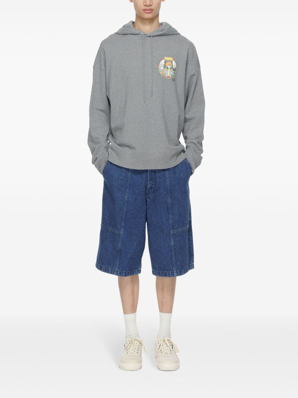 Men Denim Shorts Maison-Kitsune Maison Kitsuné Workwear Denim Shorts Blue