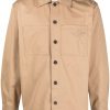 Maison Kitsuné button-up Shirt Jacket Brown Men Shirt Jackets Maison-Kitsune