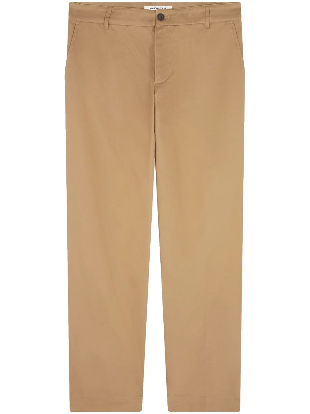 Maison Kitsuné Cotton Trousers Brown Men Tapered Pants Maison-Kitsune