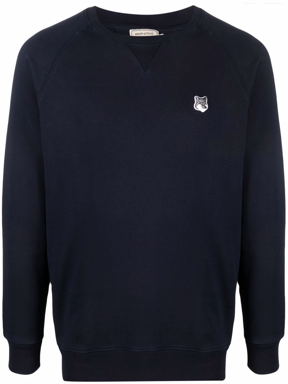 Maison-Kitsune Sweatshirts Men Maison Kitsuné logo-patch Sweatshirt Blue