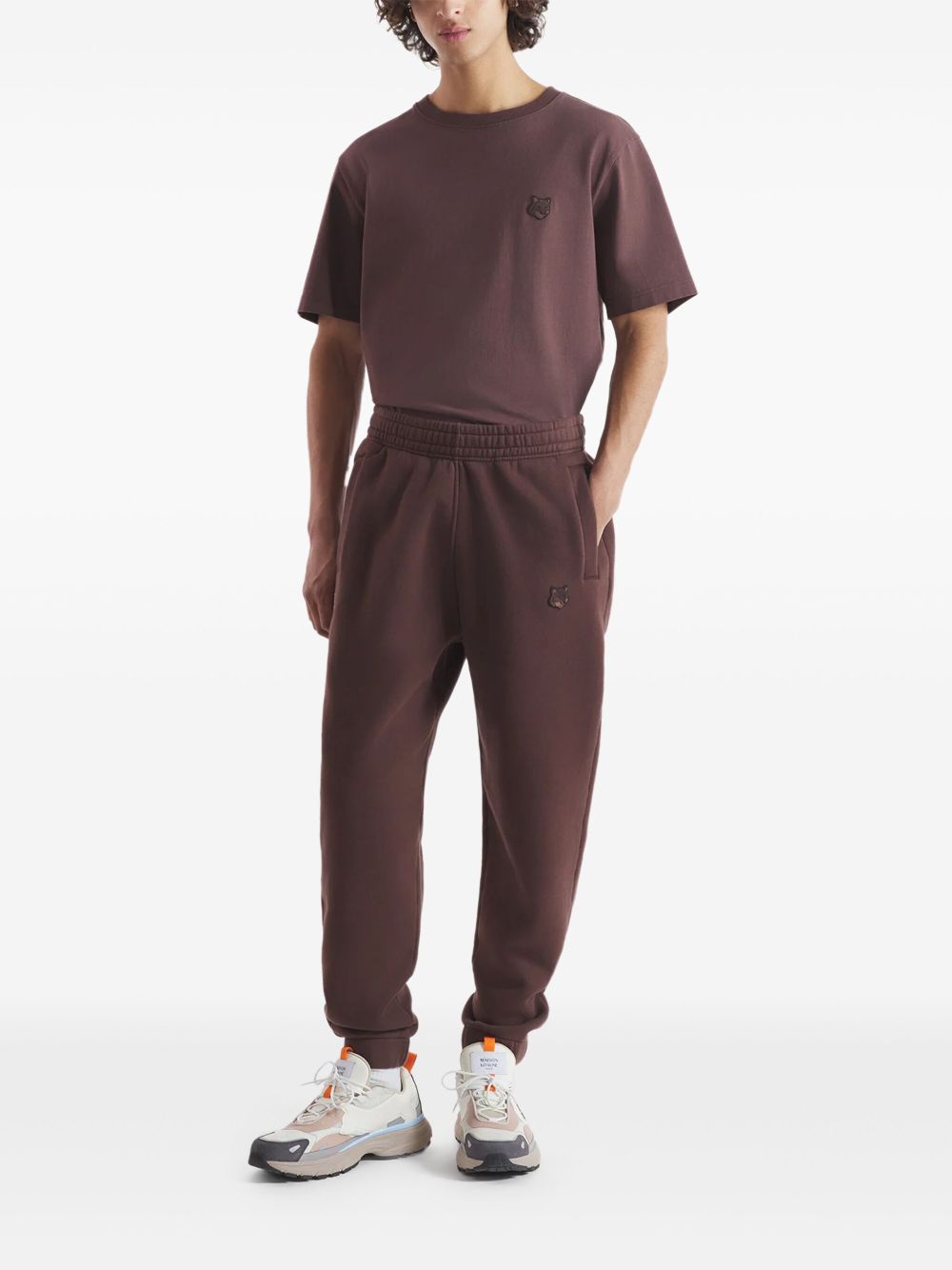 Men Sweatpants Maison-Kitsune Maison Kitsuné logo-print Track Pants Purple