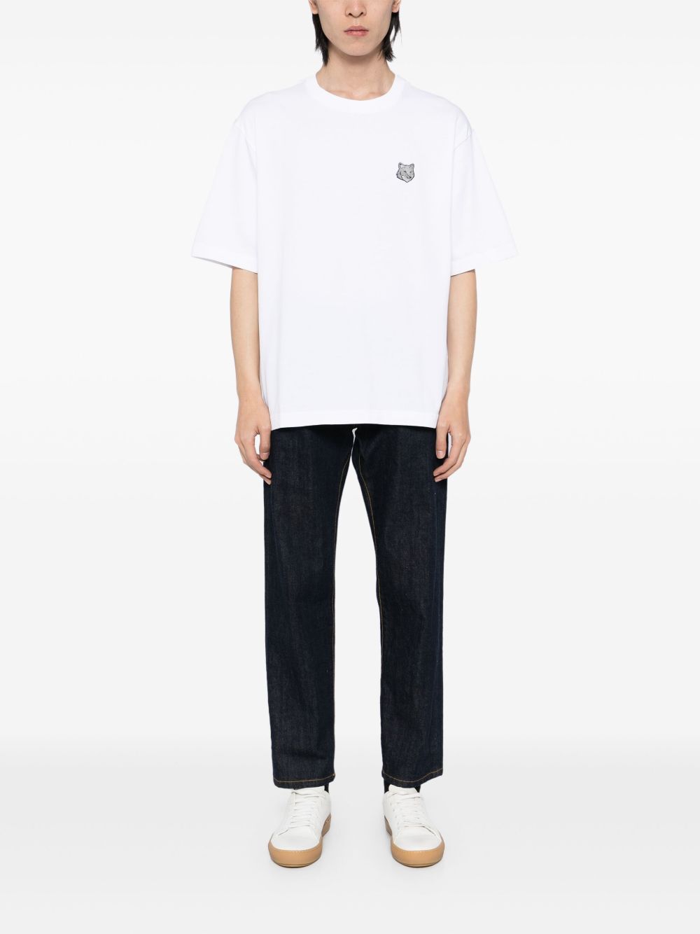 Maison Kitsuné Bold Fox Head Patch T-shirt White Maison-Kitsune Men T-Shirts