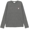 Maison-Kitsune T-Shirts Men Maison Kitsuné Bold Fox Head Patch T-shirt Grey
