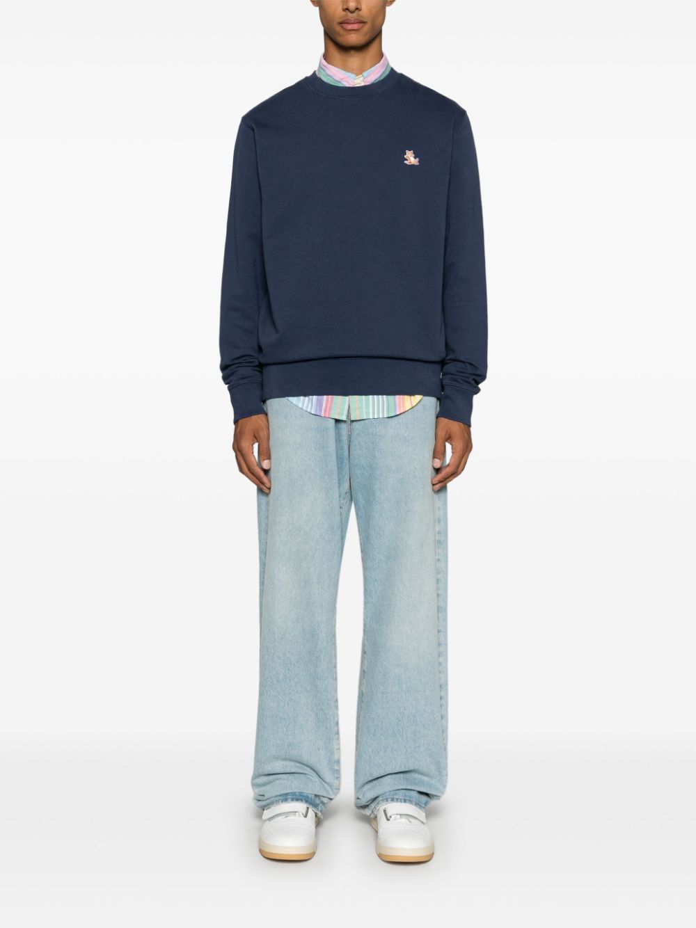 Maison-Kitsune Maison Kitsuné Chillax-patch Sweatshirt Blue Men Sweatshirts