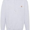 Maison-Kitsune Hoodies Men Maison Kitsuné Fox-motif Cotton Hoodie Grey