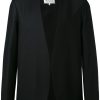 Maison-Kitsune Blazers Men Maison Margiela Collarless vigin-wool Blazer Black