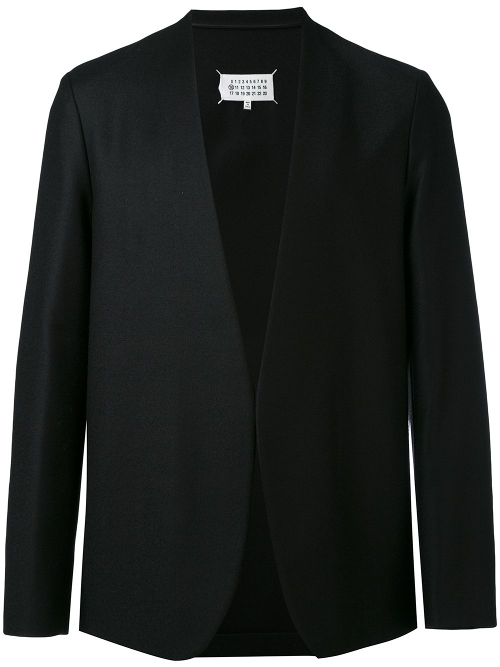 Maison-Kitsune Blazers Men Maison Margiela Collarless vigin-wool Blazer Black